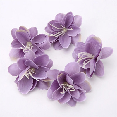 10/20 db Mesterséges jázmin fejvirágok virágos fehér szövet virágfejű kézműves lakberendezési tárgyak Esküvői koszorú kézműves művirágok