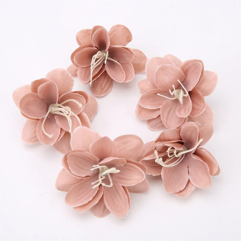 10/20 db Mesterséges jázmin fejvirágok virágos fehér szövet virágfejű kézműves lakberendezési tárgyak Esküvői koszorú kézműves művirágok