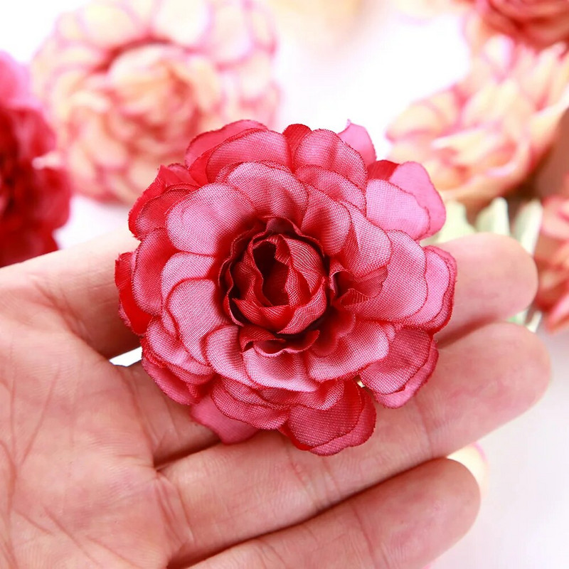 10kom svilenih ruža, bordo cvijeća, visokokvalitetne glave hortenzija, Valentinovo, umjetno cvijeće, ruža za dekoraciju vjenčanja