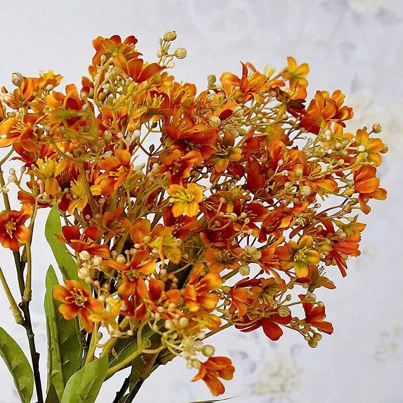 Luxus Retro Daphne lila virág őszi dekorációk művirágok lakberendezési flores mesterséges őszi virágos