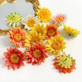 Dirbtinių saulėgrąžų gėlių galvutės 9 cm netikros gėlės namų dekoravimui sodo vestuvių dekoravimui „pasidaryk pats“ amatų girliandų priedai