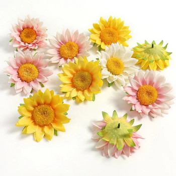 Ηλίανθος Τεχνητά Λουλούδια Κεφάλια 9cm Ψεύτικα Λουλούδια για Διακόσμηση Σπιτιού Διακόσμηση Γάμου Κήπου DIY Craft Αξεσουάρ γιρλάντα