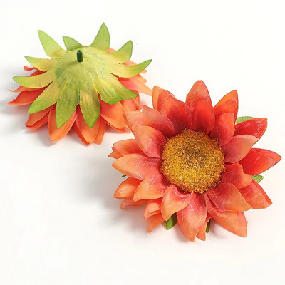Dirbtinių saulėgrąžų gėlių galvutės 9 cm netikros gėlės namų dekoravimui sodo vestuvių dekoravimui „pasidaryk pats“ amatų girliandų priedai