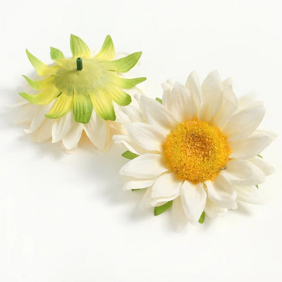 Dirbtinių saulėgrąžų gėlių galvutės 9 cm netikros gėlės namų dekoravimui sodo vestuvių dekoravimui „pasidaryk pats“ amatų girliandų priedai