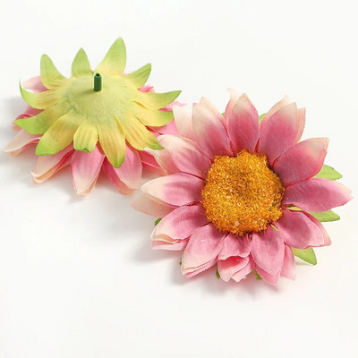 Dirbtinių saulėgrąžų gėlių galvutės 9 cm netikros gėlės namų dekoravimui sodo vestuvių dekoravimui „pasidaryk pats“ amatų girliandų priedai