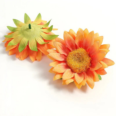 Dirbtinių saulėgrąžų gėlių galvutės 9 cm netikros gėlės namų dekoravimui sodo vestuvių dekoravimui „pasidaryk pats“ amatų girliandų priedai