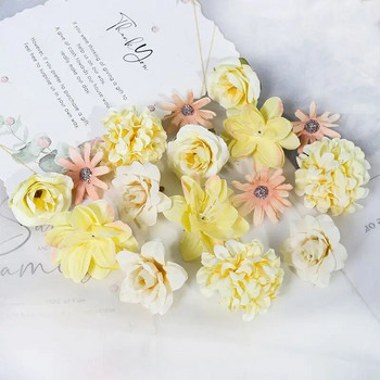 16 τεμ/τσάντα τριαντάφυλλο τεχνητά λουλούδια Μεταξωτά ψεύτικα λουλούδια για διακόσμηση σπιτιού Διακόσμηση γαμήλιου πάρτι Μπουκέτο νύφης DIY Αξεσουάρ στεφάνι