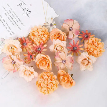 16 τεμ/τσάντα τριαντάφυλλο τεχνητά λουλούδια Μεταξωτά ψεύτικα λουλούδια για διακόσμηση σπιτιού Διακόσμηση γαμήλιου πάρτι Μπουκέτο νύφης DIY Αξεσουάρ στεφάνι
