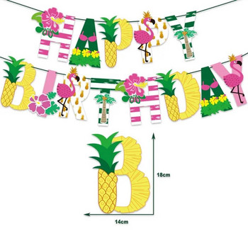 Hawaii ALOHA Честит рожден ден Банер Фламинго Хавайски тропически парти декорации Празнично лятно парти Luau Aloha Парти консумативи