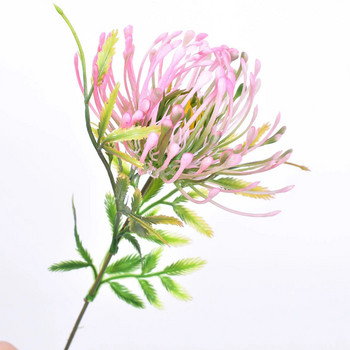 Τεχνητό χρυσάνθεμο Μπάλα Λουλούδι Leucospermum Μπουκέτο Στέλεχος Πλαστική Ορτανσία για Γαμήλια Ρύθμιση Πάρτυ Διακόσμηση κήπου σπιτιού