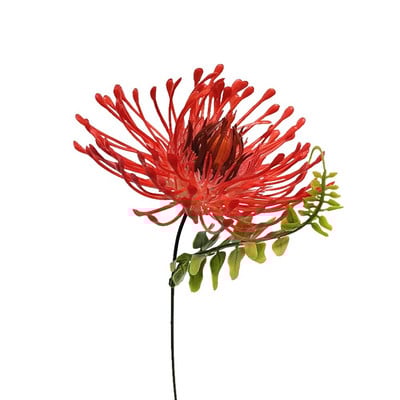 Dirbtinė chrizantema rutulinė gėlė Leucospermum puokštė stiebo plastikinė hortenzija vestuvių renginių vakarėliui, namų sodo dekoravimui