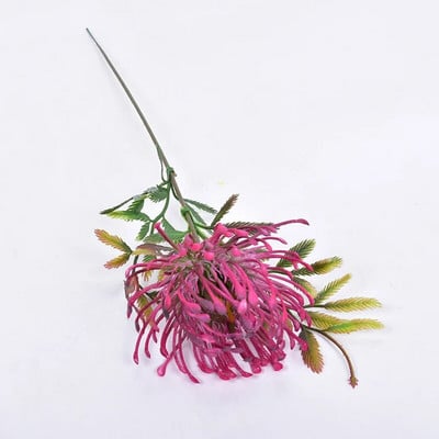 Dirbtinė chrizantema rutulinė gėlė Leucospermum puokštė stiebo plastikinė hortenzija vestuvių renginių vakarėliui, namų sodo dekoravimui