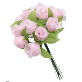 1 букет изкуствено цвете 12 розови глави Направи си сам занаятчийско домашно парти сватбен декор