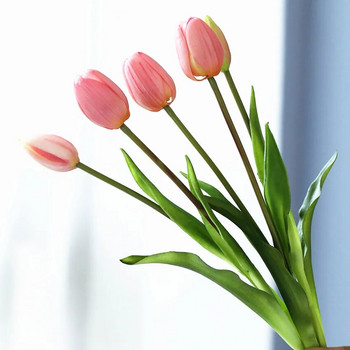 Luxury Silicone Real touch Tulips Bouquet διακοσμητικά τεχνητά λουλούδια διακόσμηση σαλονιού flores artificiales