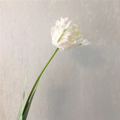 Luxus 3D papagáj Tulipán ág igazi érintés művirágok az új ház dekorációjához flores mesterséges buli a fehér tulipánokat részesíti előnyben