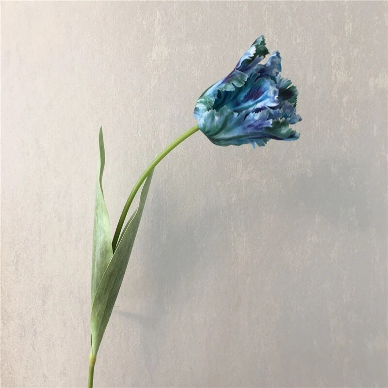 Luxus 3D papagáj Tulipán ág igazi érintés művirágok az új ház dekorációjához flores mesterséges buli a fehér tulipánokat részesíti előnyben