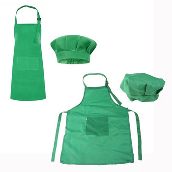 Παιδική μονόχρωμη ρυθμιζόμενη ποδιά και σετ καπέλων μανιταριών Παιδική στολή σεφ κουζίνας για μαγείρεμα Ρούχα ζωγραφικής ψησίματος