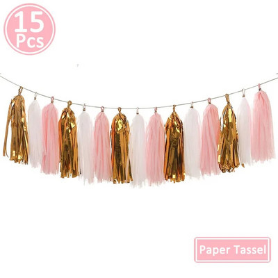 Χρόνια πολλά Διακόσμηση Banner First Boy Girl Party Supplies Adult Kids Baby My 1st One Year Paper Garland Bunting Rose Gold