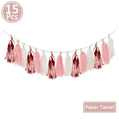 Χρόνια πολλά Διακόσμηση Banner First Boy Girl Party Supplies Adult Kids Baby My 1st One Year Paper Garland Bunting Rose Gold