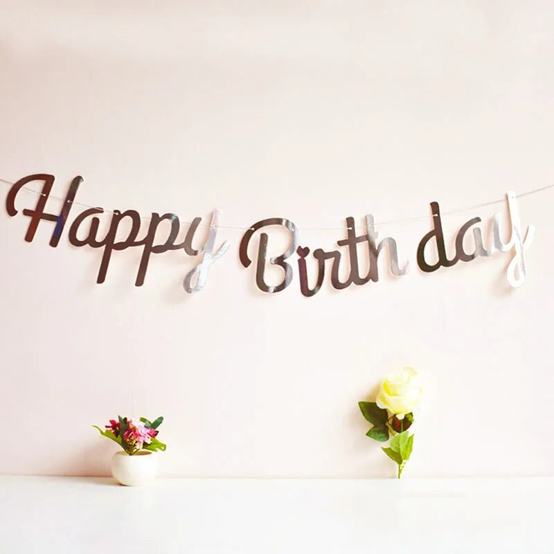 Χρόνια πολλά Διακόσμηση Banner First Boy Girl Party Supplies Adult Kids Baby My 1st One Year Paper Garland Bunting Rose Gold