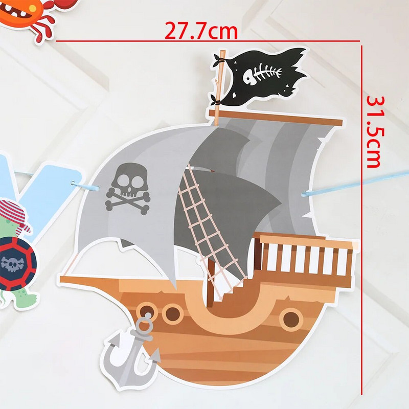 1vnt kaukolės piratų reklamjuostė Helovino dekoratyvinė vakarėlio kūrybinė šventė Kabanti girlianda Vakarėlio reikmenys