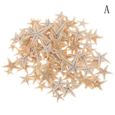 100 vnt Jūros kriauklių Mini Starfish Craft Decoration Natural Sea Stars DIY Beach Cottage Vestuvių dekoro amatų vestuvių dydis: 0,5-3 cm