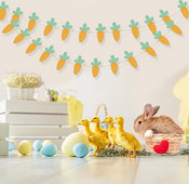 Kellemes Húsvéti Ünnepeket Sárgarépa Tojás Nyúl zászló Zászló Húsvéti buli Barkácsolás Akasztó dekoráció Otthon Fesztivál Sármány szalag kellékek