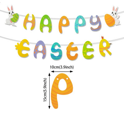 Húsvéti nyuszi zászló Sármány Füzér Nyúltojás Sárgarépa Függő Sármány Zászló Húsvéti dekorációk otthonra Tavaszi parti kellékek m E