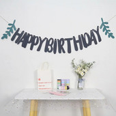 Új Boldog születésnapot Banner Leaf Banner Garland Sármány Születésnapi Dekoráció Boldog Születésnapi Party Dekoráció Babazuhany Díszek