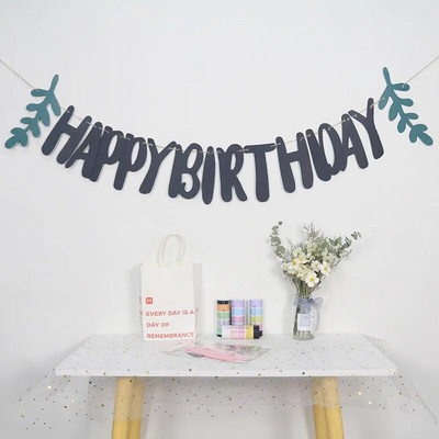 Új Boldog születésnapot Banner Leaf Banner Garland Sármány Születésnapi Dekoráció Boldog Születésnapi Party Dekoráció Babazuhany Díszek