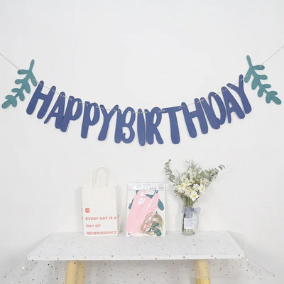Új Boldog születésnapot Banner Leaf Banner Garland Sármány Születésnapi Dekoráció Boldog Születésnapi Party Dekoráció Babazuhany Díszek