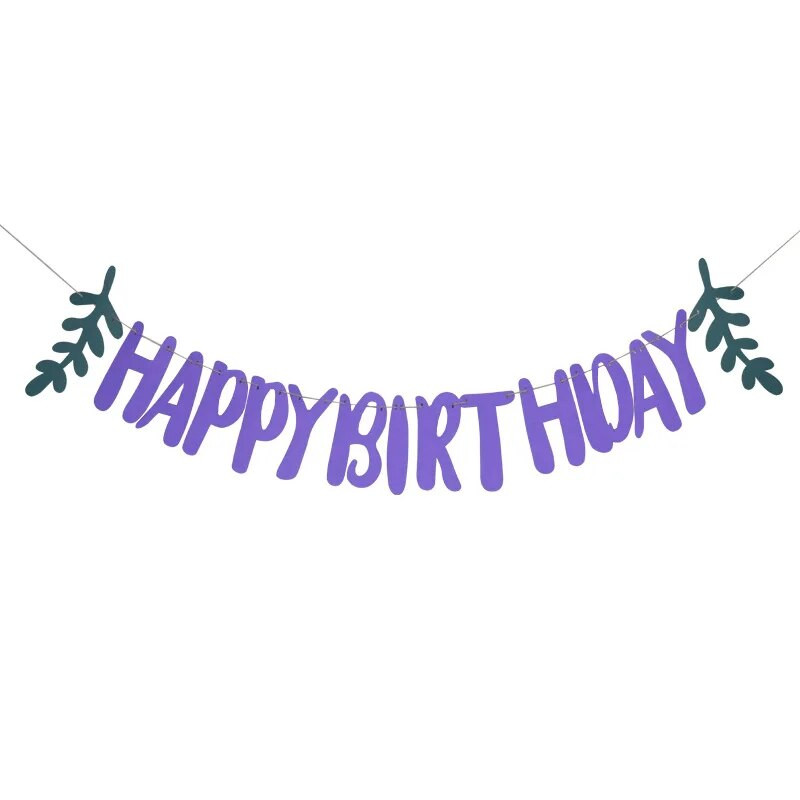 Új Boldog születésnapot Banner Leaf Banner Garland Sármány Születésnapi Dekoráció Boldog Születésnapi Party Dekoráció Babazuhany Díszek