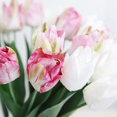 1 db FORRÓ mesterséges tulipánvirág Real Touch otthoni mesterséges selyem virágok otthoni esküvői dekorációhoz flores mesterséges