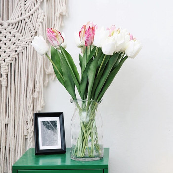 1 брой ГОРЕЩО изкуствено цвете от лале Real Touch Home Изкуствени копринени цветя за декорация на домашно сватбено парти flores artificiales
