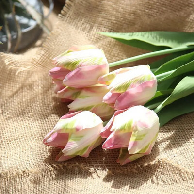 1 db FORRÓ mesterséges tulipánvirág Real Touch otthoni mesterséges selyem virágok otthoni esküvői dekorációhoz flores mesterséges