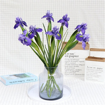 Истинско докосване Irish Iris Висококачествени фалшиви цветя нова къща стая декор flores ръчно усещане fleurs artificielles сватбена украса