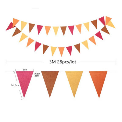 Ziua Recunoștinței Banner pentru petrecere de toamnă Decor Frunze de hârtie artificială Ghirlande cerc agățate pentru Crăciun Toamnă Nuntă Candy Bar