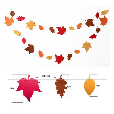 Ziua Recunoștinței Banner pentru petrecere de toamnă Decor Frunze de hârtie artificială Ghirlande cerc agățate pentru Crăciun Toamnă Nuntă Candy Bar