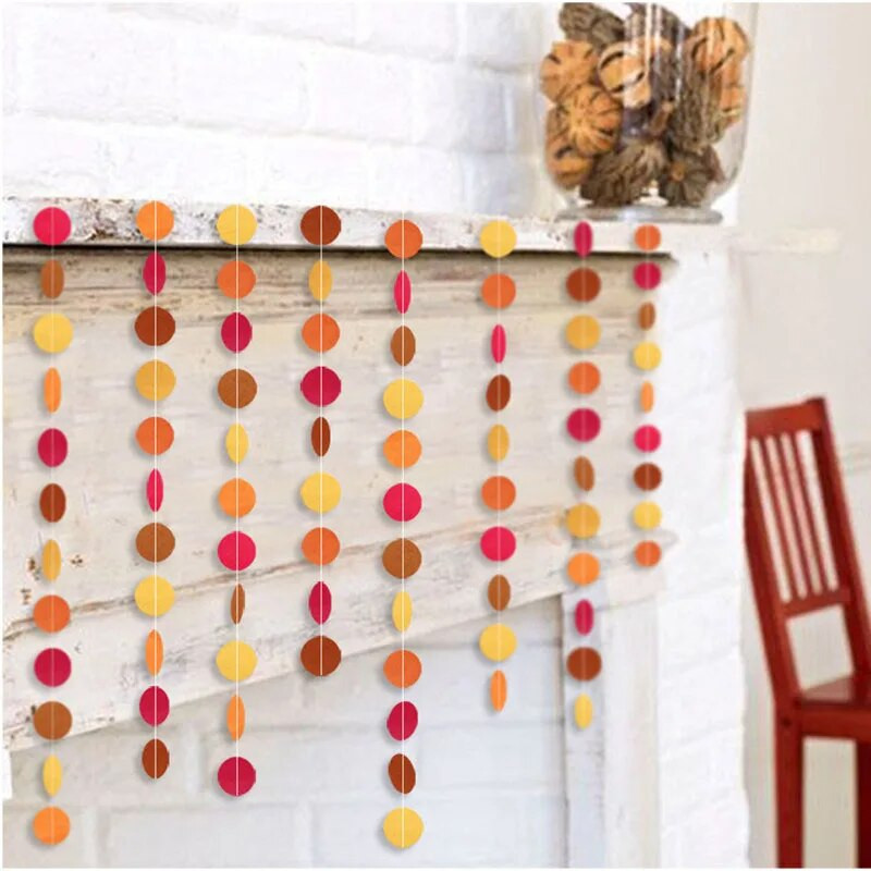 Ziua Recunoștinței Banner pentru petrecere de toamnă Decor Frunze de hârtie artificială Ghirlande cerc agățate pentru Crăciun Toamnă Nuntă Candy Bar