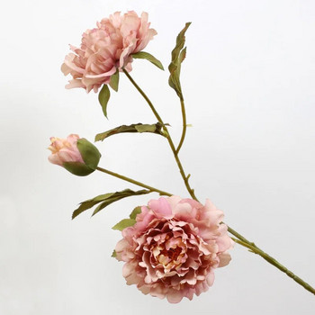 Луксозна клонка от роза божур коприна Изкуствени цветя за декорация на коледна маса Сватбена есенна декорация Флорални flores artificiales рози