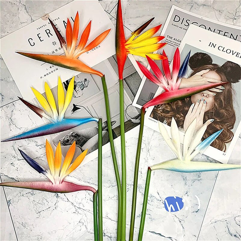 Mesterséges paradicsommadár virágok hamis növény hosszú szárú virág, alkalmas barkácsolás otthoni partitémájú dekorációra