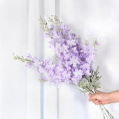2 Forks Delphinium Flower Vestuvių Viešbučių dekoravimas Dirbtinė gėlė Namų puošmena Vestuvių Puokštės Rožės Sienelės Netikros gėlės