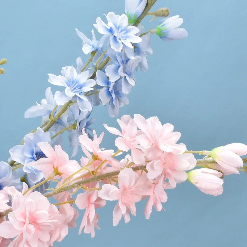 2 Forks Delphinium Flower Vestuvių Viešbučių dekoravimas Dirbtinė gėlė Namų puošmena Vestuvių Puokštės Rožės Sienelės Netikros gėlės