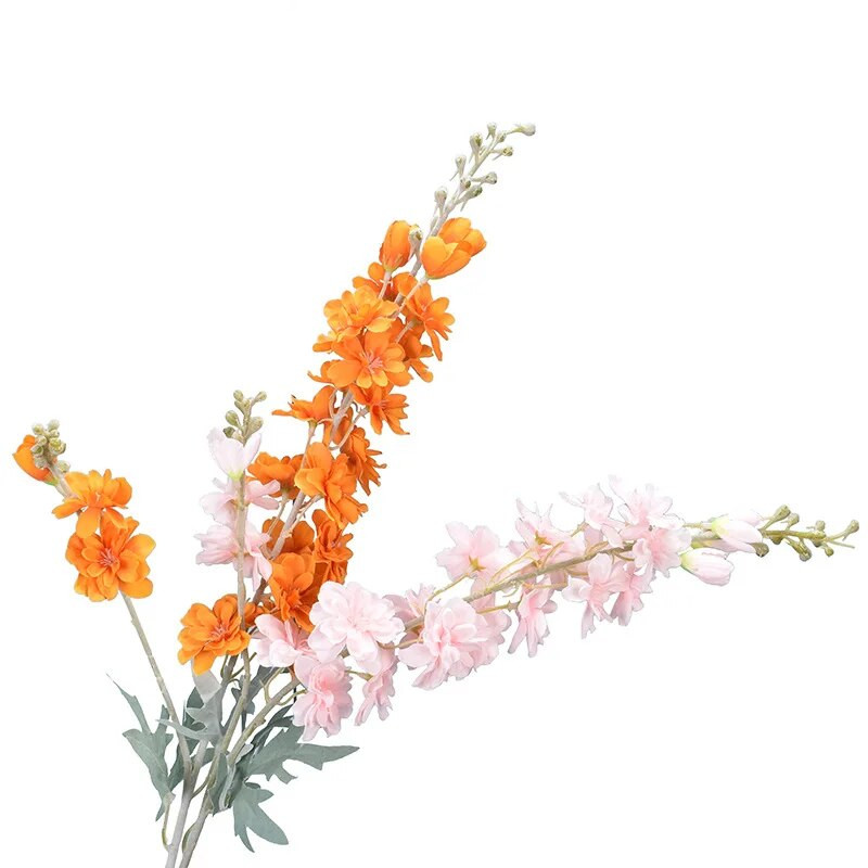 2 Forks Delphinium Flower Vestuvių Viešbučių dekoravimas Dirbtinė gėlė Namų puošmena Vestuvių Puokštės Rožės Sienelės Netikros gėlės