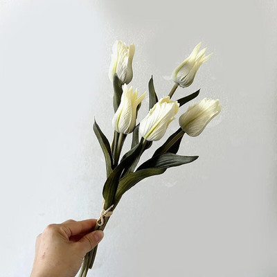 Buchet de lalele Flori artificiale Buchet de flori false la atingere reală pentru decorarea nunții Flori de îndrăgostiți Home Garen Decor