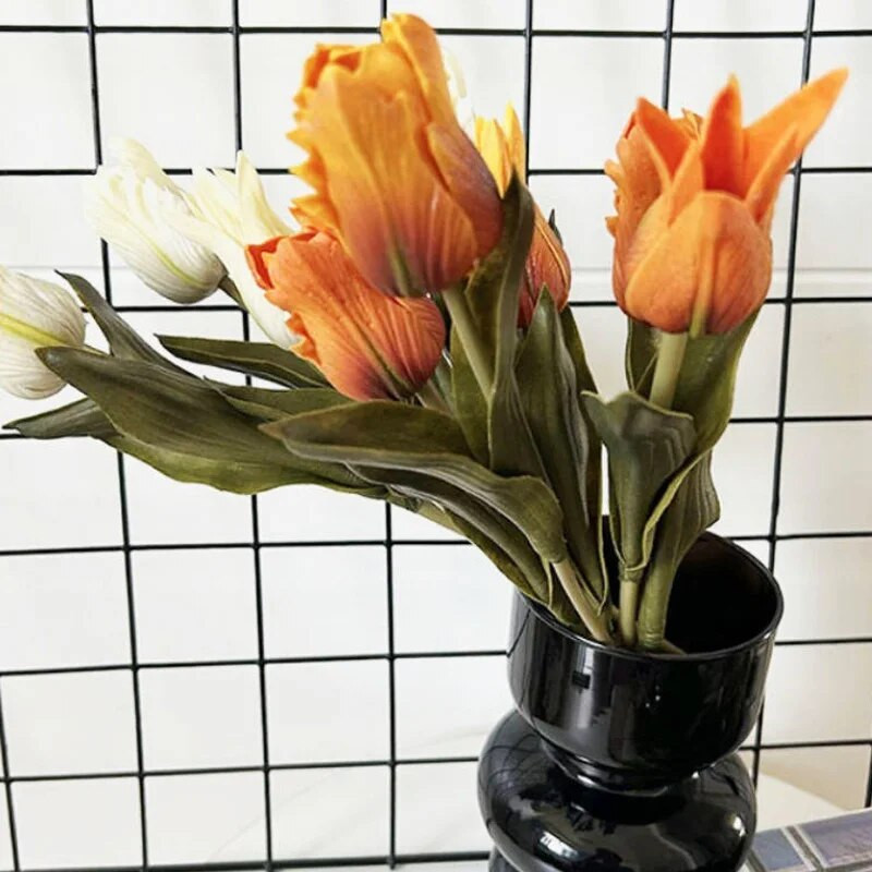 Buchet de lalele Flori artificiale Buchet de flori false la atingere reală pentru decorarea nunții Flori de îndrăgostiți Home Garen Decor