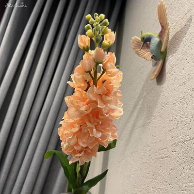 SunMade Rainbow pastoralinis hiacinto šakelė su žaliais lapais netikromis gėlėmis namų vestuvių dekoravimas Flores Artificales purpurinė gėlė