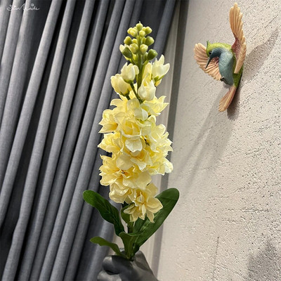 SunMade Rainbow pastoralinis hiacinto šakelė su žaliais lapais netikromis gėlėmis namų vestuvių dekoravimas Flores Artificales purpurinė gėlė