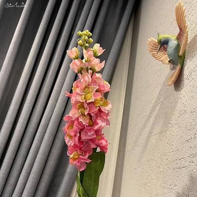 SunMade Rainbow pastoralinis hiacinto šakelė su žaliais lapais netikromis gėlėmis namų vestuvių dekoravimas Flores Artificales purpurinė gėlė