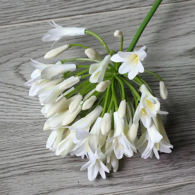 Luksuzna afrička cvjetna grana agapantusa fleurs artificielles za kućnu dekoraciju vjenčanja vijenac od lažnog cvijeća